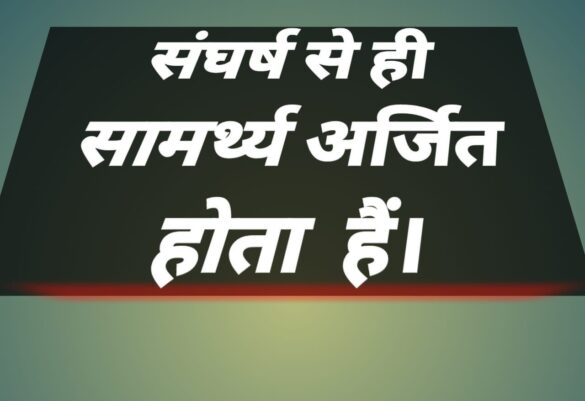 संघर्ष से ही सामर्थ्य अर्जित होता है। No struggle No Progress Article In Hindi